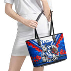 Personalised North Melbourne Kangaroos ANZAC Leather Tote Bag Military Remembrance Australian Football Mascot Camouflage