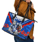 Personalised North Melbourne Kangaroos ANZAC Leather Tote Bag Military Remembrance Australian Football Mascot Camouflage