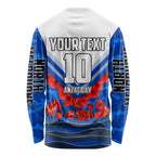 Personalised North Melbourne Kangaroos ANZAC Long Sleeve Shirt Military Remembrance Australian Football Mascot Camouflage