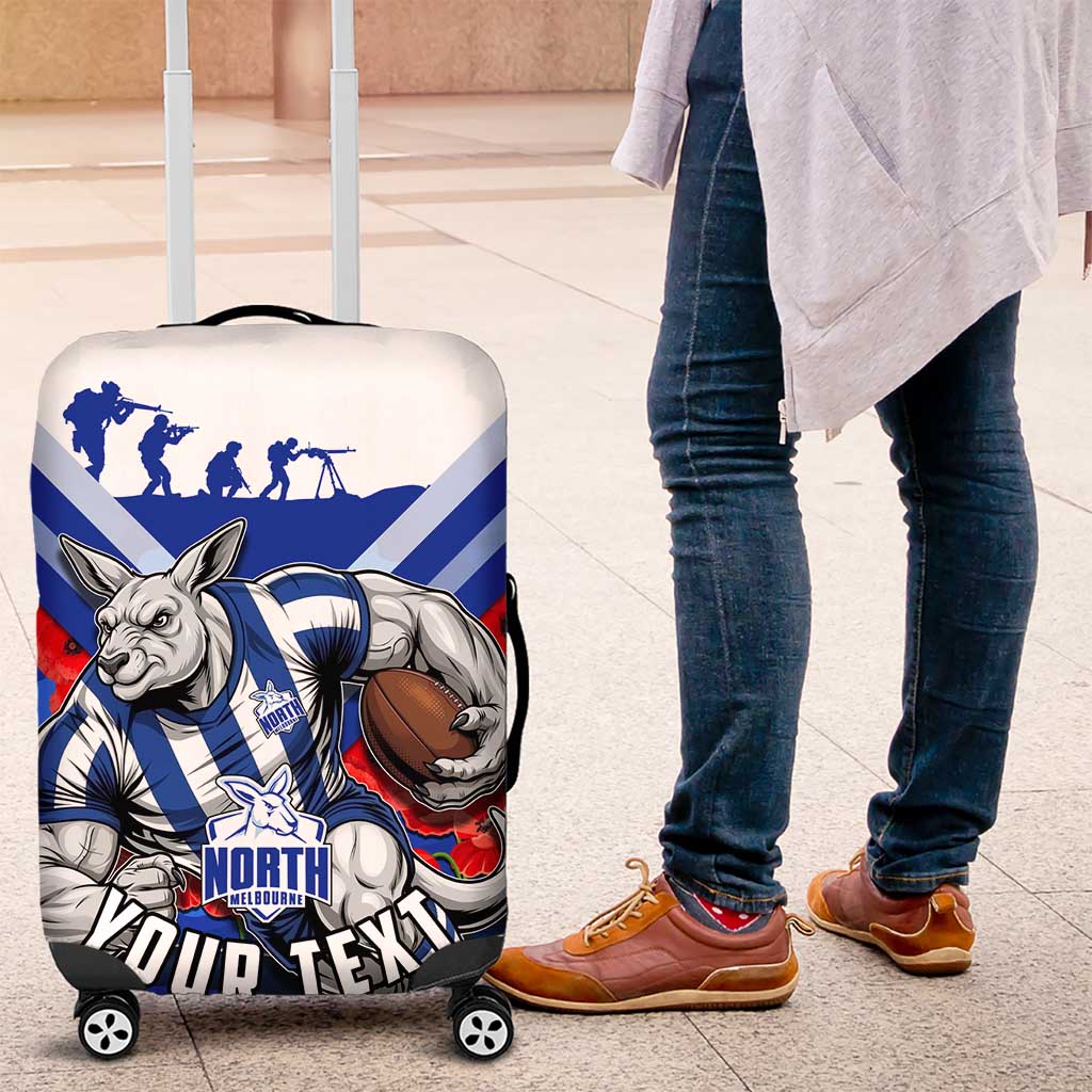 Personalised North Melbourne Kangaroos ANZAC Luggage Cover Military Remembrance Australian Football Mascot Camouflage