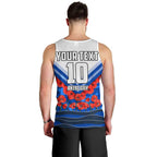 Personalised North Melbourne Kangaroos ANZAC Men Tank Top Military Remembrance Australian Football Mascot Camouflage