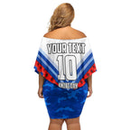 Personalised North Melbourne Kangaroos ANZAC Off Shoulder Short Dress Military Remembrance Australian Football Mascot Camouflage