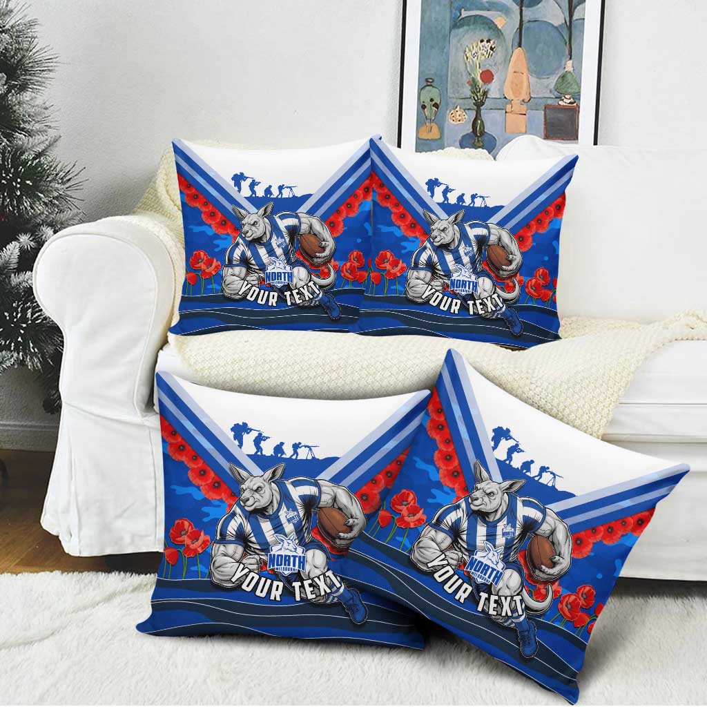 Personalised North Melbourne Kangaroos ANZAC Pillow Cover Military Remembrance Australian Football Mascot Camouflage