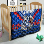 Personalised North Melbourne Kangaroos ANZAC Quilt Military Remembrance Australian Football Mascot Camouflage