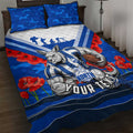 Personalised North Melbourne Kangaroos ANZAC Quilt Bed Set Military Remembrance Australian Football Mascot Camouflage