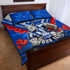 Personalised North Melbourne Kangaroos ANZAC Quilt Bed Set Military Remembrance Australian Football Mascot Camouflage