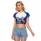 Personalised North Melbourne Kangaroos ANZAC Raglan Cropped T Shirt Military Remembrance Australian Football Mascot Camouflage