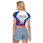 Personalised North Melbourne Kangaroos ANZAC Raglan Cropped T Shirt Military Remembrance Australian Football Mascot Camouflage