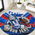 Personalised North Melbourne Kangaroos ANZAC Round Carpet Military Remembrance Australian Football Mascot Camouflage
