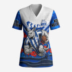 Personalised North Melbourne Kangaroos ANZAC Scrub Top Military Remembrance Australian Football Mascot Camouflage