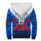 Personalised North Melbourne Kangaroos ANZAC Sherpa Hoodie Military Remembrance Australian Football Mascot Camouflage