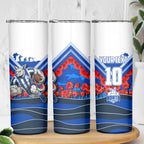 Personalised North Melbourne Kangaroos ANZAC Skinny Tumbler Military Remembrance Australian Football Mascot Camouflage