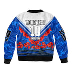 Personalised North Melbourne Kangaroos ANZAC Sleeve Zip Bomber Jacket Military Remembrance Australian Football Mascot Camouflage