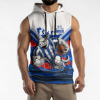 Personalised North Melbourne Kangaroos ANZAC Sleeveless Hoodie Military Remembrance Australian Football Mascot Camouflage