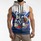 Personalised North Melbourne Kangaroos ANZAC Sleeveless Zip Hoodie Military Remembrance Australian Football Mascot Camouflage