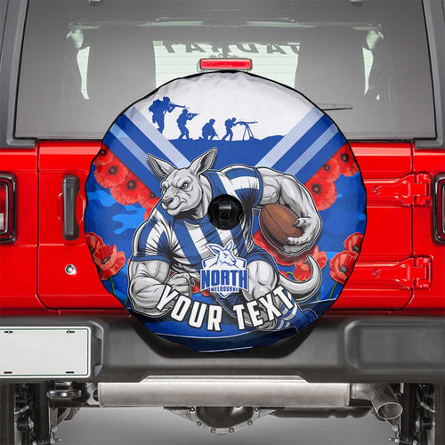 Personalised North Melbourne Kangaroos ANZAC Spare Tire Cover Military Remembrance Australian Football Mascot Camouflage