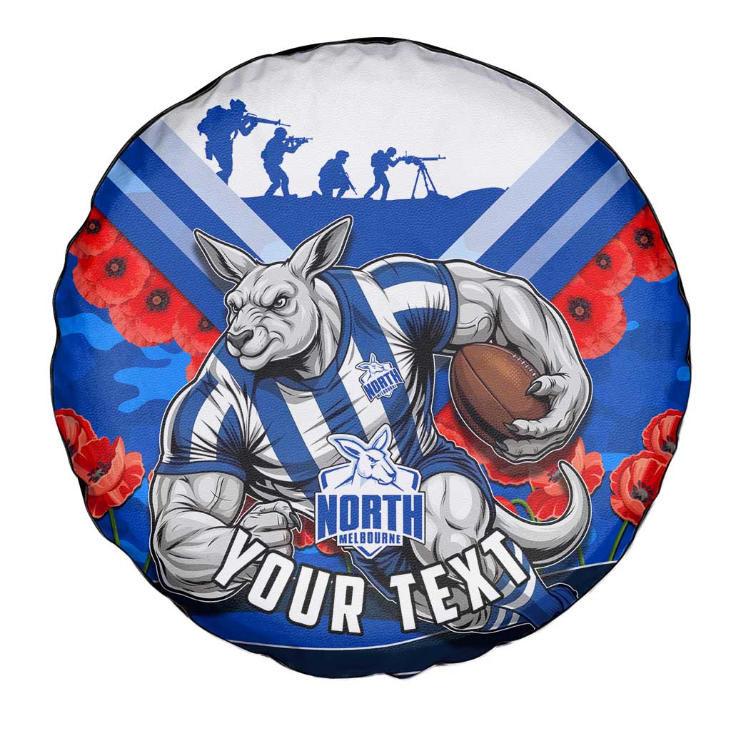 Personalised North Melbourne Kangaroos ANZAC Spare Tire Cover Military Remembrance Australian Football Mascot Camouflage