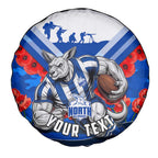 Personalised North Melbourne Kangaroos ANZAC Spare Tire Cover Military Remembrance Australian Football Mascot Camouflage