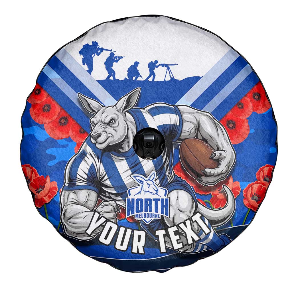 Personalised North Melbourne Kangaroos ANZAC Spare Tire Cover Military Remembrance Australian Football Mascot Camouflage
