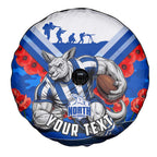Personalised North Melbourne Kangaroos ANZAC Spare Tire Cover Military Remembrance Australian Football Mascot Camouflage