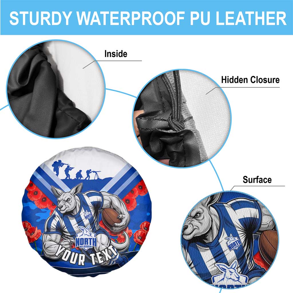 Personalised North Melbourne Kangaroos ANZAC Spare Tire Cover Military Remembrance Australian Football Mascot Camouflage