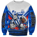 Personalised North Melbourne Kangaroos ANZAC Sweatshirt Military Remembrance Australian Football Mascot Camouflage