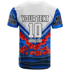 Personalised North Melbourne Kangaroos ANZAC T Shirt Military Remembrance Australian Football Mascot Camouflage