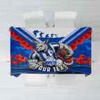 Personalised North Melbourne Kangaroos ANZAC Tablecloth Military Remembrance Australian Football Mascot Camouflage