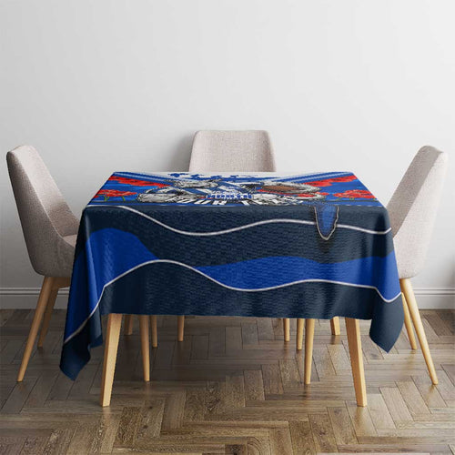 Personalised North Melbourne Kangaroos ANZAC Tablecloth Military Remembrance Australian Football Mascot Camouflage