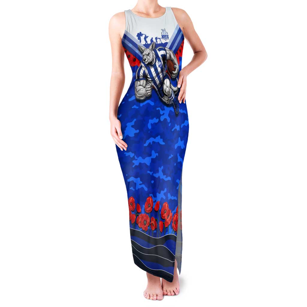 Personalised North Melbourne Kangaroos ANZAC Tank Maxi Dress Military Remembrance Australian Football Mascot Camouflage