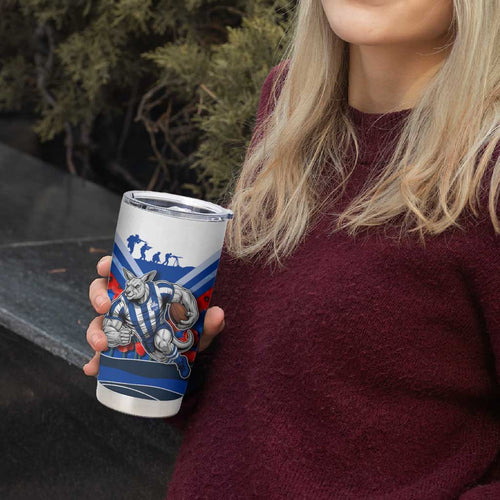 Personalised North Melbourne Kangaroos ANZAC Tumbler Cup Military Remembrance Australian Football Mascot Camouflage