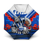Personalised North Melbourne Kangaroos ANZAC Umbrella Military Remembrance Australian Football Mascot Camouflage