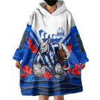 Personalised North Melbourne Kangaroos ANZAC Wearable Blanket Hoodie Military Remembrance Australian Football Mascot Camouflage