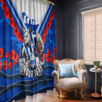 Personalised North Melbourne Kangaroos ANZAC Window Curtain Military Remembrance Australian Football Mascot Camouflage