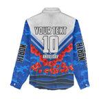 Personalised North Melbourne Kangaroos ANZAC Women Casual Shirt Military Remembrance Australian Football Mascot Camouflage