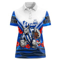 Personalised North Melbourne Kangaroos ANZAC Women Polo Shirt Military Remembrance Australian Football Mascot Camouflage