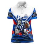 Personalised North Melbourne Kangaroos ANZAC Women Polo Shirt Military Remembrance Australian Football Mascot Camouflage