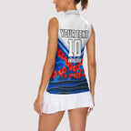 Personalised North Melbourne Kangaroos ANZAC Women Sleeveless Polo Shirt Military Remembrance Australian Football Mascot Camouflage
