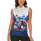 Personalised North Melbourne Kangaroos ANZAC Women Sleeveless Polo Shirt Military Remembrance Australian Football Mascot Camouflage