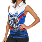 Personalised North Melbourne Kangaroos ANZAC Women Sleeveless Polo Shirt Military Remembrance Australian Football Mascot Camouflage