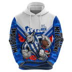 Personalised North Melbourne Kangaroos ANZAC Zip Hoodie Military Remembrance Australian Football Mascot Camouflage