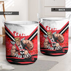 Personalised St Kilda Saints ANZAC Laundry Basket Military Remembrance Australian Football Mascot Camouflage
