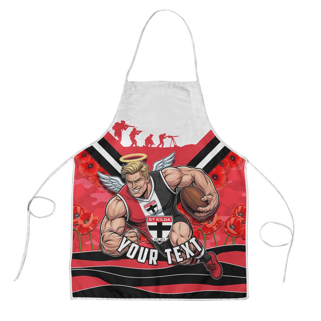 Personalised St Kilda Saints ANZAC Apron Military Remembrance Australian Football Mascot Camouflage
