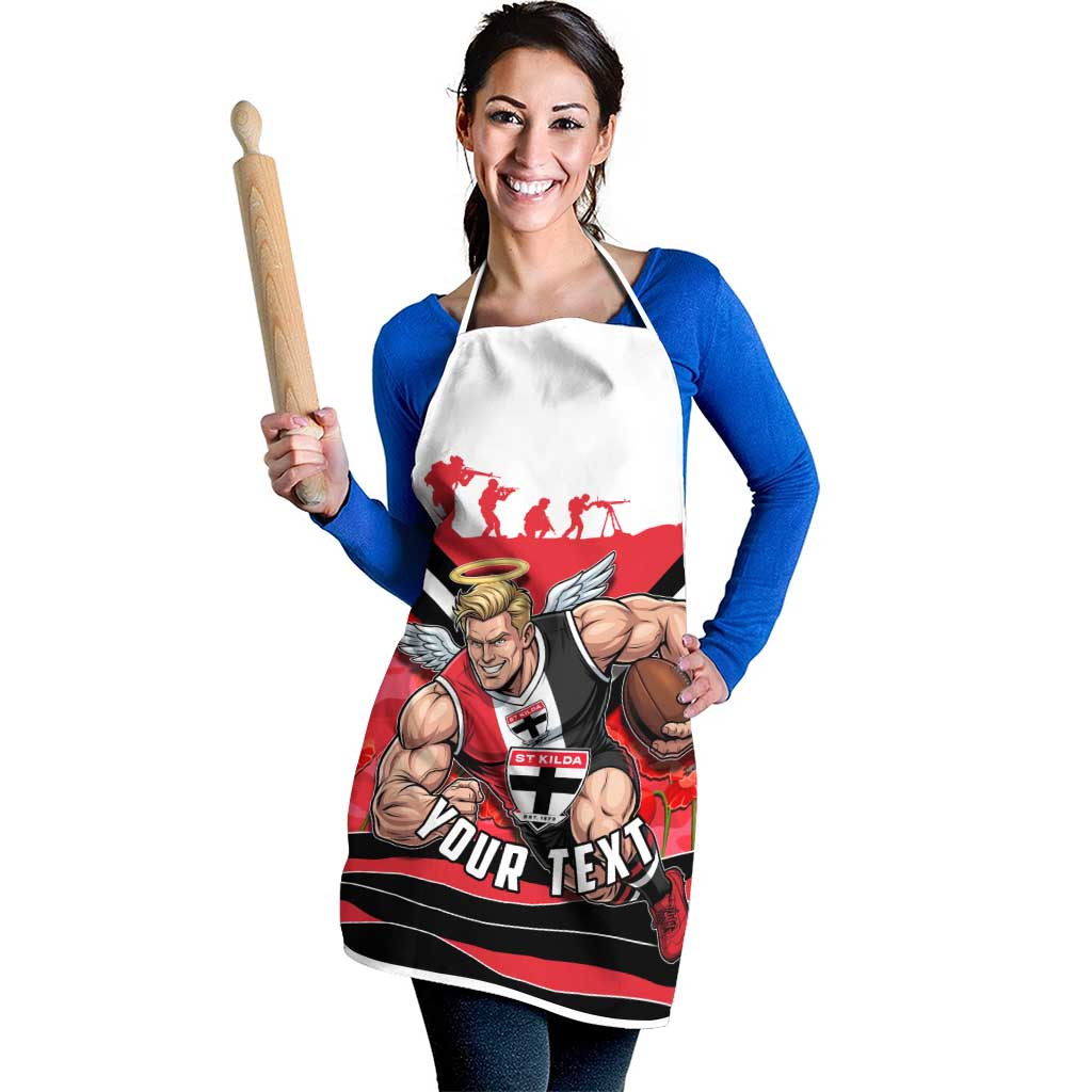 Personalised St Kilda Saints ANZAC Apron Military Remembrance Australian Football Mascot Camouflage