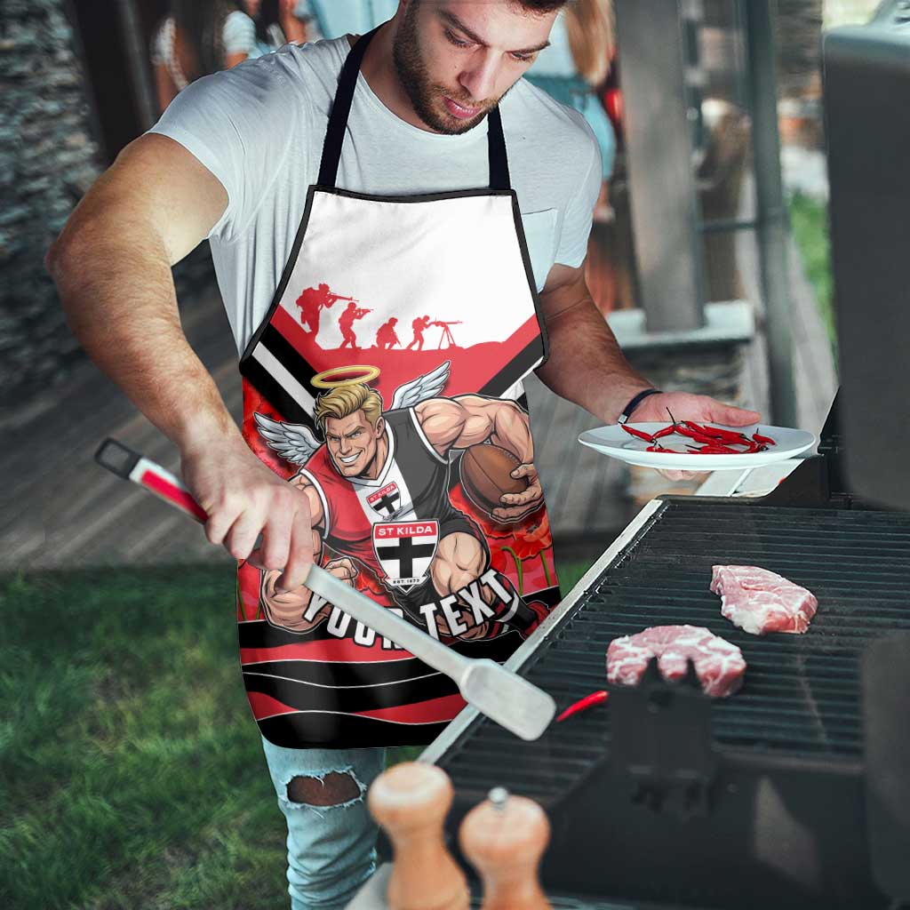 Personalised St Kilda Saints ANZAC Apron Military Remembrance Australian Football Mascot Camouflage