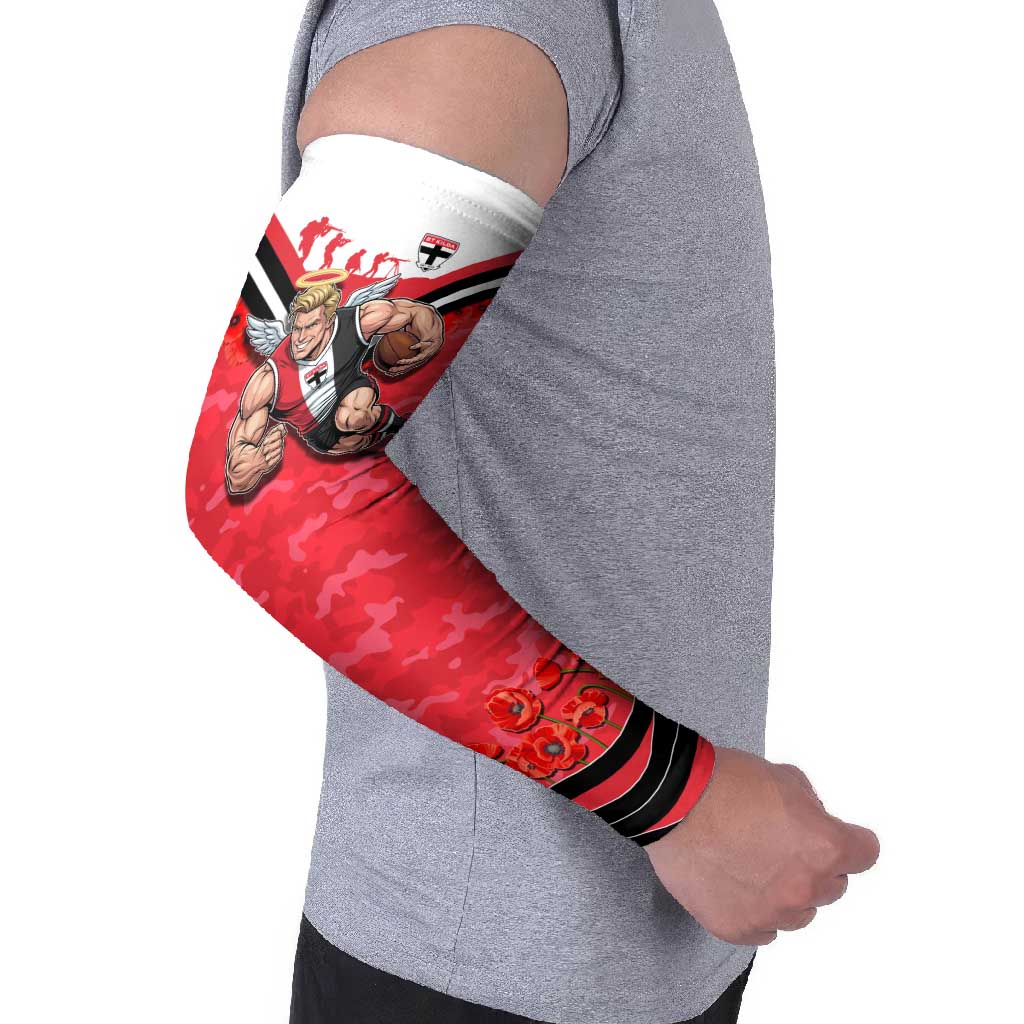 Personalised St Kilda Saints ANZAC Arm Sleeves Military Remembrance Australian Football Mascot Camouflage
