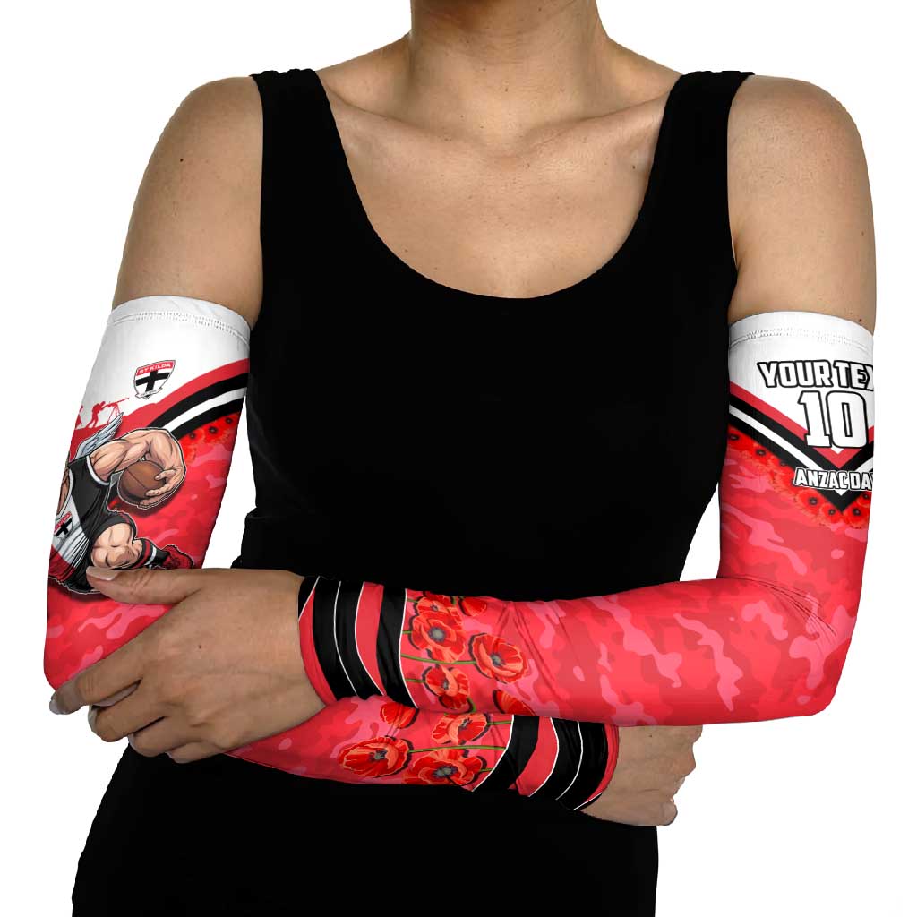 Personalised St Kilda Saints ANZAC Arm Sleeves Military Remembrance Australian Football Mascot Camouflage