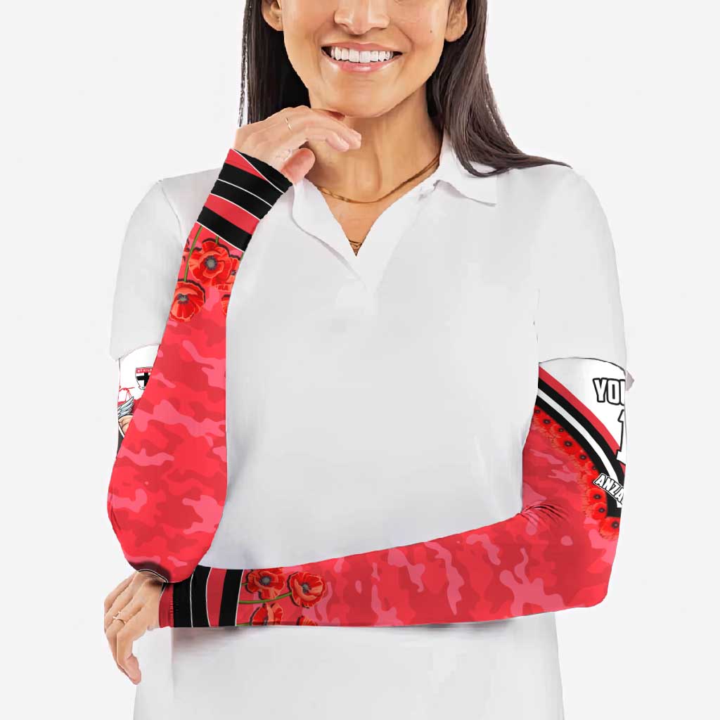 Personalised St Kilda Saints ANZAC Arm Sleeves Military Remembrance Australian Football Mascot Camouflage