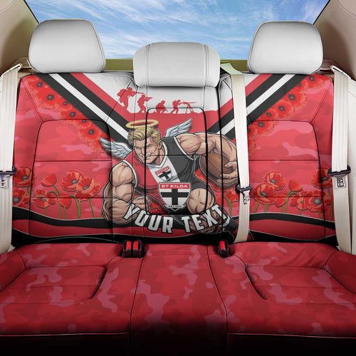 Personalised St Kilda Saints ANZAC Back Car Seat Cover Military Remembrance Australian Football Mascot Camouflage