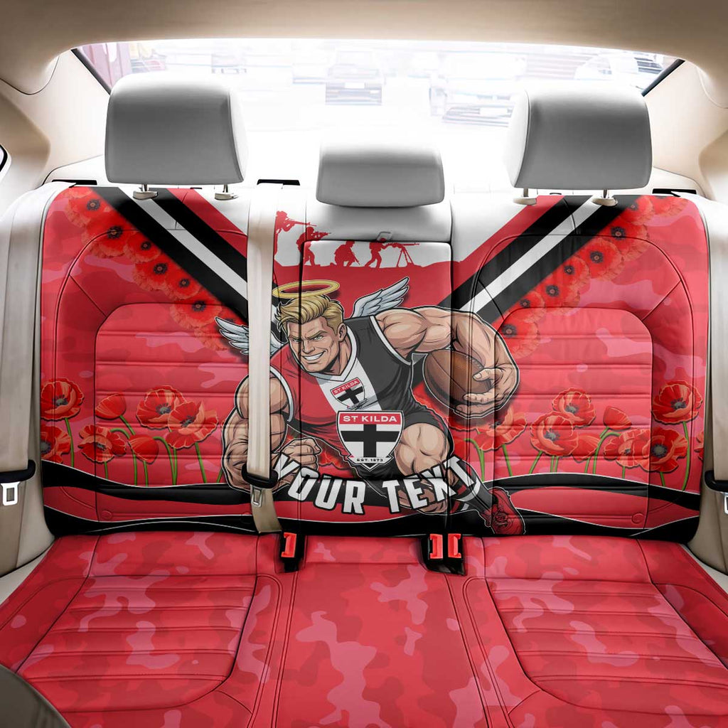 Personalised St Kilda Saints ANZAC Back Car Seat Cover Military Remembrance Australian Football Mascot Camouflage